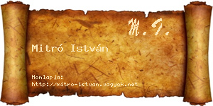 Mitró István névjegykártya